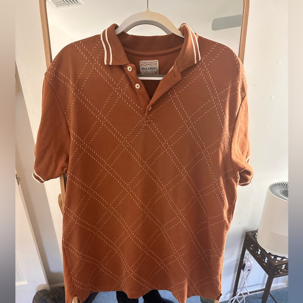 Ska & Soul Tan Knit Polo XXL